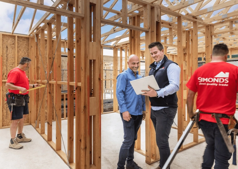 quality home builder at a construction site